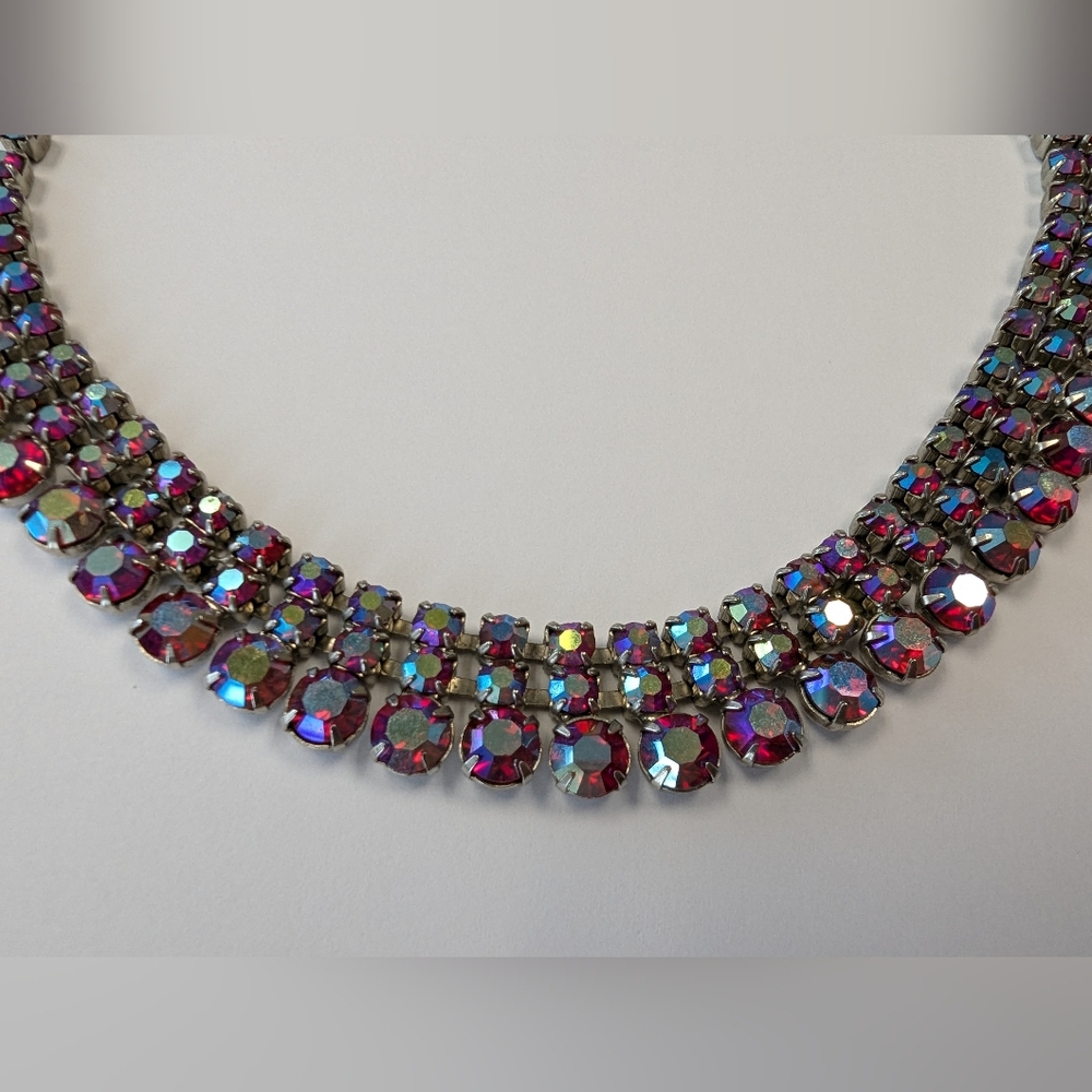 STUNNING EVC RED AB CRYSTAL NECKLACE